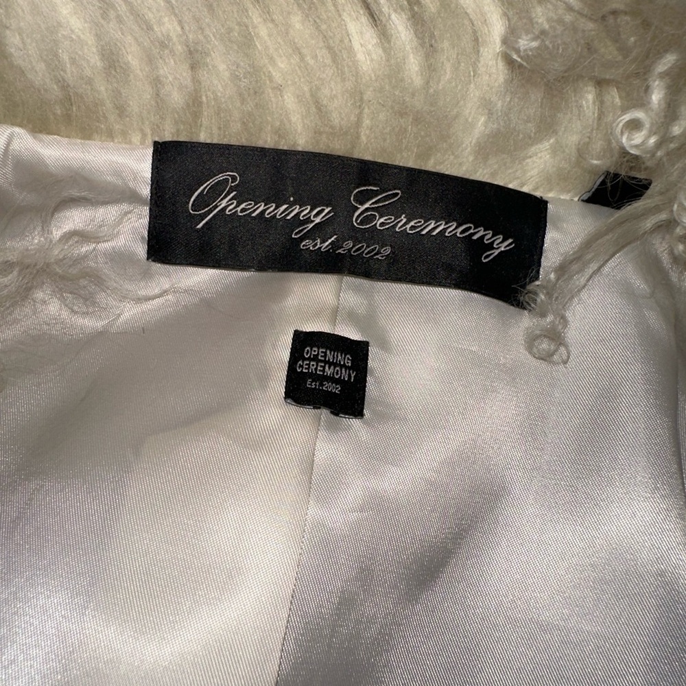 RARE OPENING CEREMONY Patchwork Shearling Jacket … - image 9